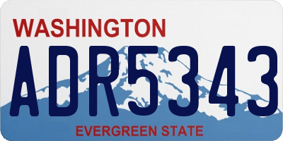 WA license plate ADR5343