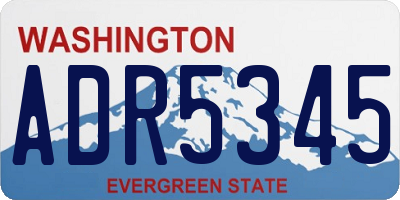 WA license plate ADR5345