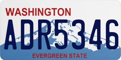 WA license plate ADR5346