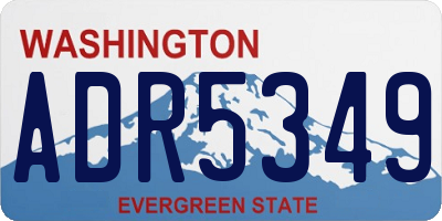 WA license plate ADR5349