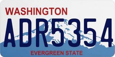 WA license plate ADR5354