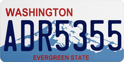 WA license plate ADR5355