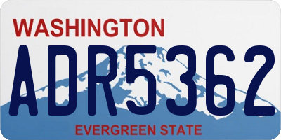 WA license plate ADR5362