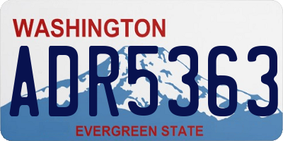 WA license plate ADR5363