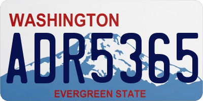 WA license plate ADR5365