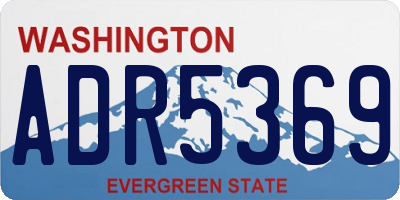 WA license plate ADR5369