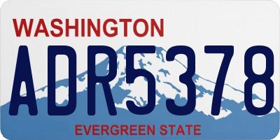 WA license plate ADR5378