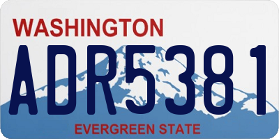 WA license plate ADR5381