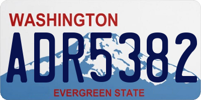 WA license plate ADR5382