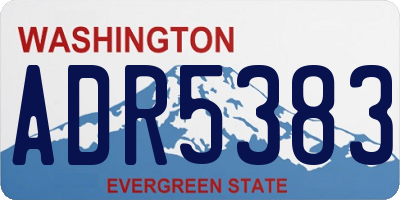 WA license plate ADR5383