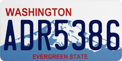 WA license plate ADR5386