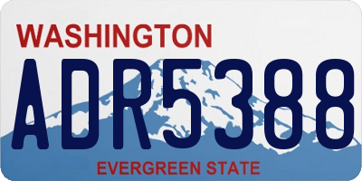 WA license plate ADR5388