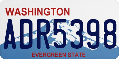 WA license plate ADR5398