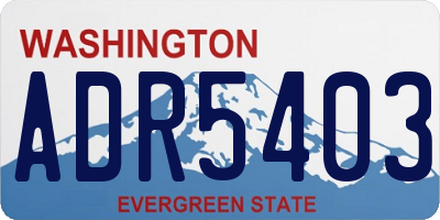 WA license plate ADR5403