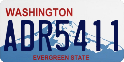 WA license plate ADR5411