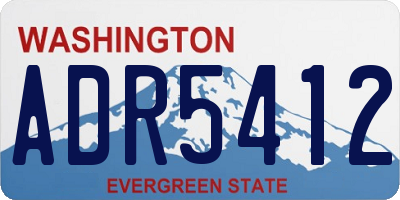 WA license plate ADR5412