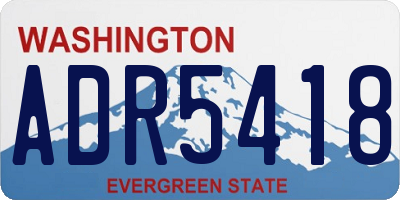 WA license plate ADR5418