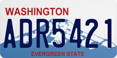 WA license plate ADR5421