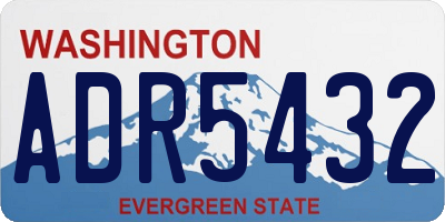 WA license plate ADR5432