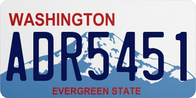 WA license plate ADR5451