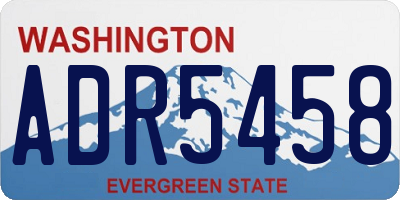 WA license plate ADR5458