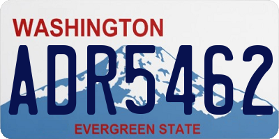 WA license plate ADR5462