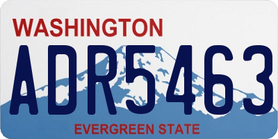 WA license plate ADR5463