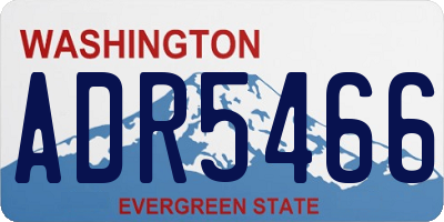 WA license plate ADR5466