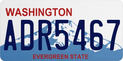 WA license plate ADR5467