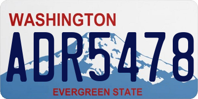 WA license plate ADR5478