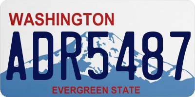 WA license plate ADR5487
