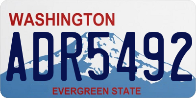 WA license plate ADR5492