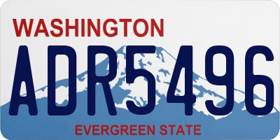 WA license plate ADR5496
