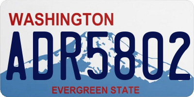 WA license plate ADR5802