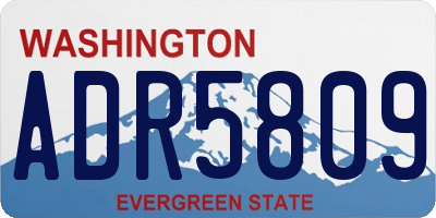 WA license plate ADR5809