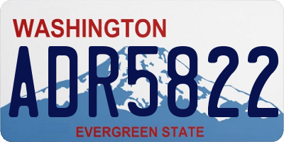 WA license plate ADR5822