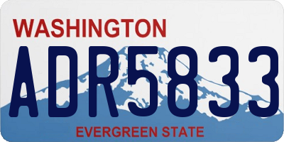 WA license plate ADR5833