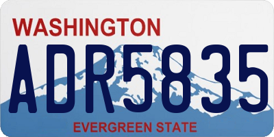 WA license plate ADR5835