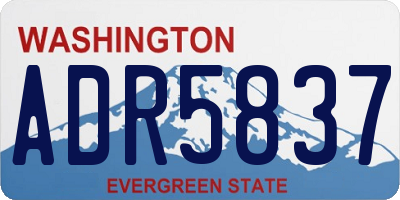 WA license plate ADR5837
