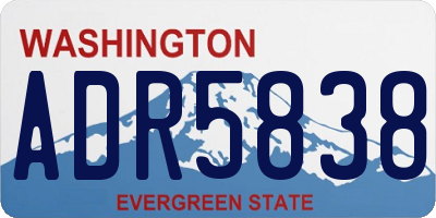 WA license plate ADR5838