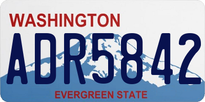 WA license plate ADR5842