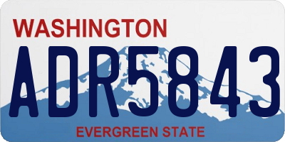 WA license plate ADR5843