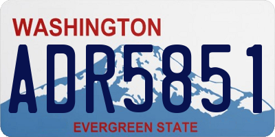 WA license plate ADR5851