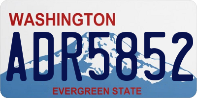 WA license plate ADR5852