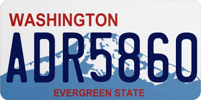 WA license plate ADR5860