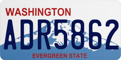 WA license plate ADR5862