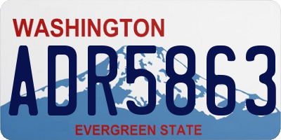 WA license plate ADR5863