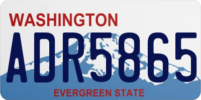 WA license plate ADR5865
