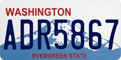 WA license plate ADR5867