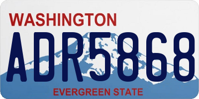 WA license plate ADR5868